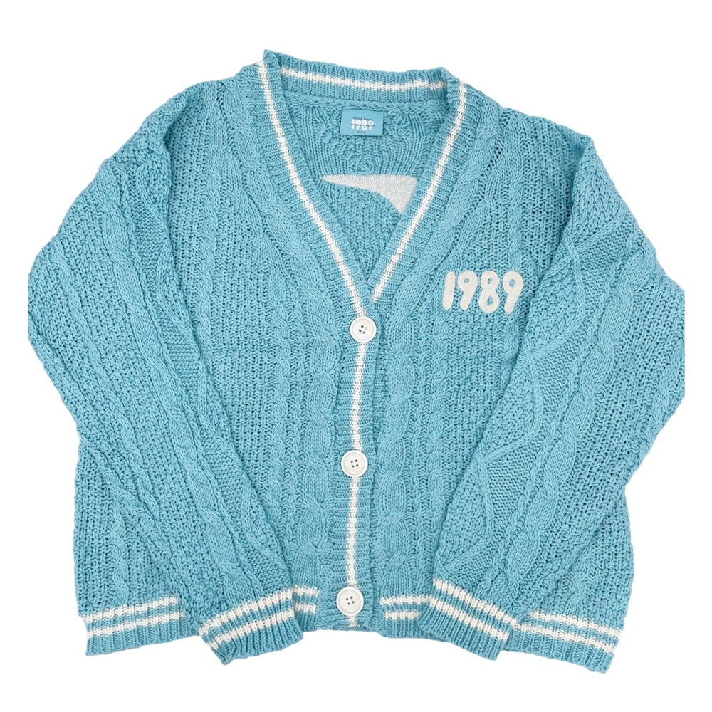 NEW Taylor Swift 1989 Cardigan Tayor's Version Blue Seagulls Size Medium Large